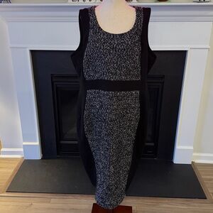 Torrid Bouclé Colorblock Bodycon Midi Dress – Black & White – Size 18